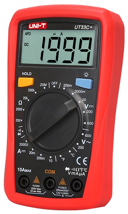 Multimetro Mini Digital CAT ll 600V (UT33C+) - UNI-T