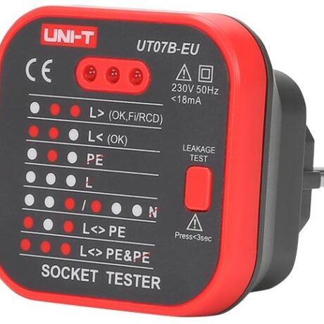 Testador de Tomadas de Corrente 220V AC + RCD - UNI-T
