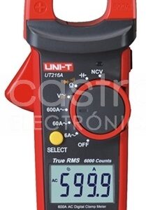 Pinça Amperimétrica Digital True RMS AC 6A/60A/600A AC/DC 1000V - UNI-T