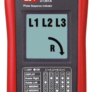 Indicador de Sequência Fases c/ Indicador de Rotação de Motores c/ LCD - UNI-T