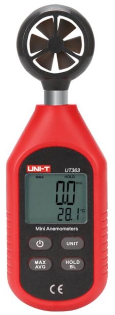 Anemómetro Digital 0~30M/S com Função de Temperatura - UNI-T
