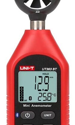 Anemómetro Digital 0.4~45M/S com Função de Temperatura (Bluetooth) - UNI-T