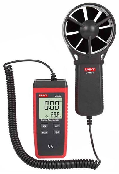 Anemómetro Digital 0~30M/S com Função de Temperatura - UNI-T