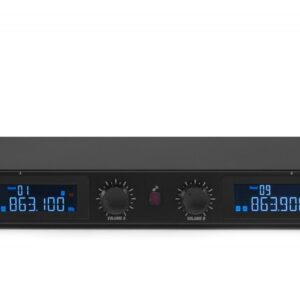 Central 2 Microfones UHF Digital 20 Canais (Mão e Cabeça) s/ Fios PD632C - Power Dynamics