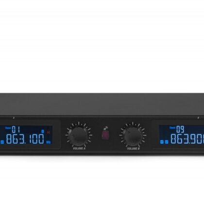 Central 2 Microfones UHF Digital 20 Canais (Mão e Cabeça) s/ Fios PD632C - Power Dynamics
