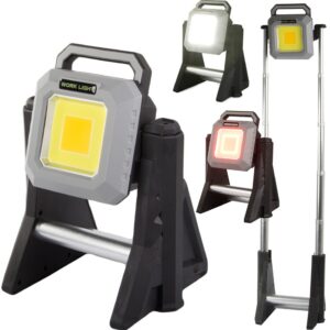 Projector LED COB 2700~6500K + Luz Emerg?ncia 3000Lm Teles?pico Recarreg?vel USB (IP65)