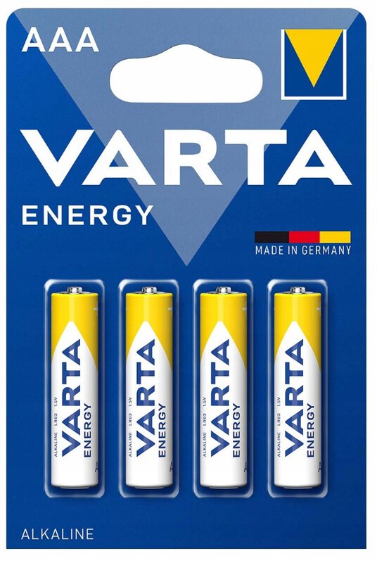 Blister de 4 Pilhas Alcalinas AAA LR03 - VARTA