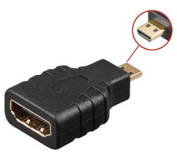 Ficha Adaptadora Micro HDMI Macho - HDMI Fêmea