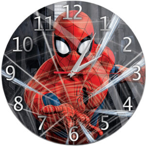 Rel?gio de Parede Spiderman (Preto Brilhante)
