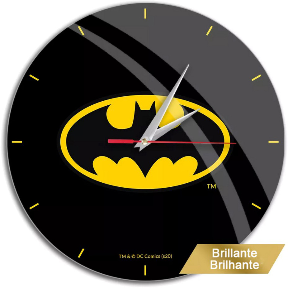 Relógio de Parede Batman (Preto Brilhante)