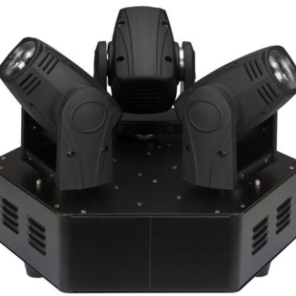 Moving Head Triplo 3x LED 10W Branco DMX (TRIMO 310) - HQ POWER