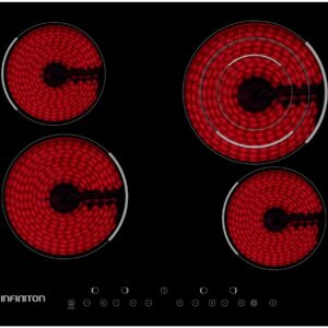 Placa de Vitrocerâmica 4 Zonas 7000W VIT4T23 (Preto) - INFINITION