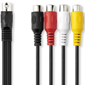 Cabo DIN 5 Pinos Macho - 4x RCA F?mea (20cm)