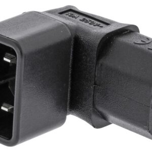Ficha Alimentação Adaptadora Tripolar 90º Macho (IEC-320-C14) - Fêmea (IEC-320-C13)