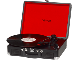 Gira-Discos 3/45/78RPM Vintage 2x 1W (Preto) - DENVER