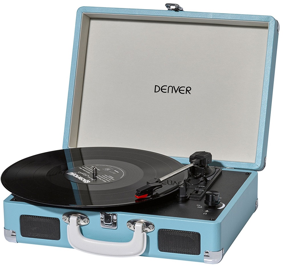 Gira Discos 2W c/ USB (Azul) - DENVER