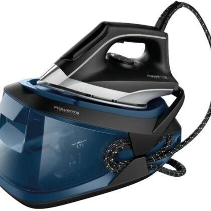 Ferro de Engomar a Vapor c/ Caldeira VR8322F0 Turbosteam 2600W 1.7L (Preto/Azul) - ROWENTA