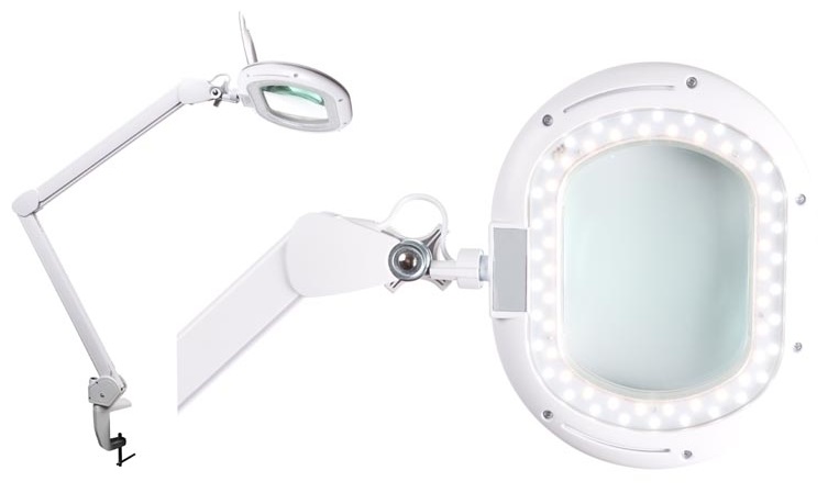 Candeeiro Bancada 60x LEDs c/ Lupa 5 Dioptrias Branco 3500 a 6500K Regulável - VELLEMAN