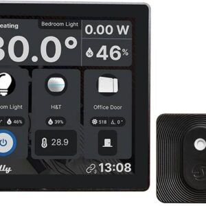 Painel Tátil 4 Wi-Fi/Bluetooth p/ Parede + Sensor de Humidade e Temperatura (Preto) - SHELLY