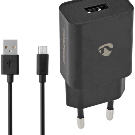 Carregador Universal USB-A Carregamento R?pido 5W c/ Cabo USB-A - MicroUSB (Preto) - NEDIS