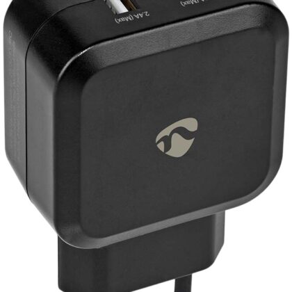 Carregador Universal Duplo USB Carregamento Rápido 24W (Preto) - NEDIS