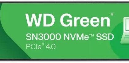 SSD M.2 2280 WD Green SN3000 500GB QLC 3D NAND NVMe PCIe Gen 4.0x4 - WESTERN DIGITAL