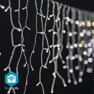 Cortina 400 LEDs Decora??o Natal SmartLife Wi-Fi Branco Quente Android / iOS (3 mts) - NEDIS