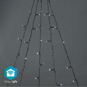 Serie Natal p/ Árvore 200 LEDs Branco Q. 3000K SmartLife Wi-Fi (5 x 4 mts) – NEDIS