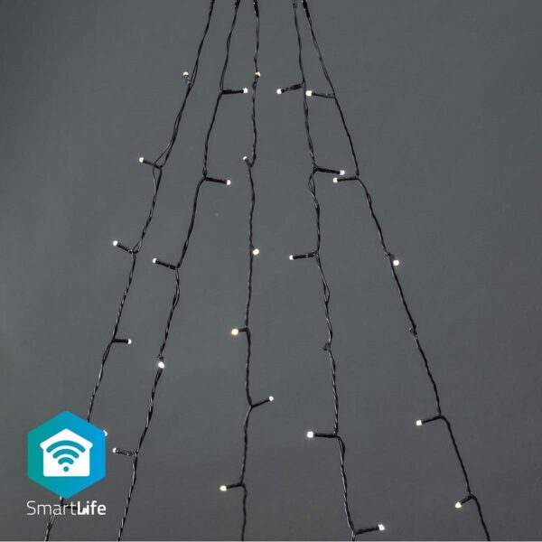Serie Natal p/ Árvore 200 LEDs Branco Q. 3000K SmartLife Wi-Fi (5 x 4 mts) - NEDIS