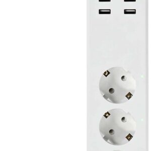 Extensão Tripla c/ Interruptor e 4x USB (1,8 mts) - NEDIS