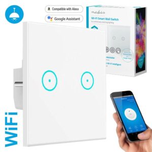 Interruptor Inteligente Duplo Wi-Fi em Vidro p/ Encastrar - NEDIS