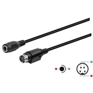Cabo Adaptador Alimenta??o (DC F?mea - DIN 4 Pinos Macho)