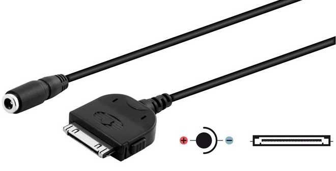 Cabo Adaptador Alimentação (DC Fêmea - Ficha iPod)