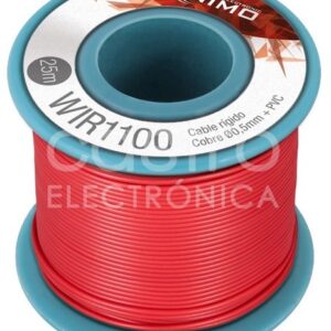 Bobine Fio Rigido Cobre 0,5mm (Vermelho) p/ Montagens - 25 mts