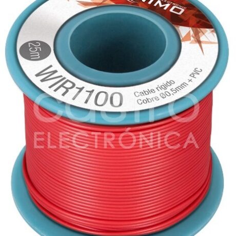 Bobine Fio Rigido Cobre 0,5mm (Vermelho) p/ Montagens - 25 mts