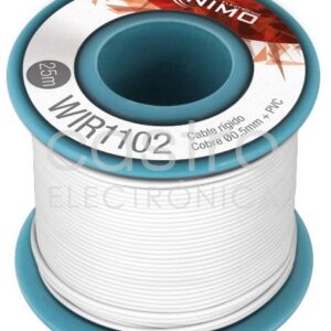 Bobine Fio Rigido Cobre 0,5mm (Branco) p/ Montagens - 25 mts