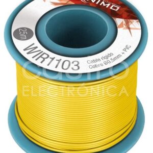 Bobine Fio Rigido Cobre 0,5mm (Amarelo) p/ Montagens - 25 mts