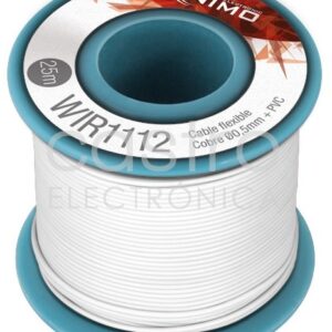 Bobine Fio Flexivel Cobre 0,5mm (Branco) p/ Montagens - 25 mts