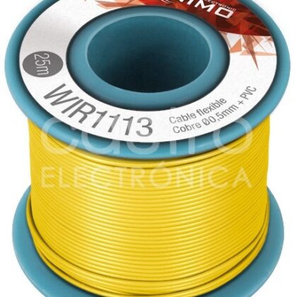 Bobine Fio Flexivel Cobre 0,5mm (Amarelo) p/ Montagens - 25 mts