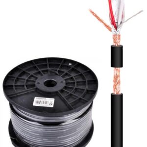 Bobine Cabo Microfone Stereo BLINDADO 2 Condutores + Malha (100 mts) - NIMO