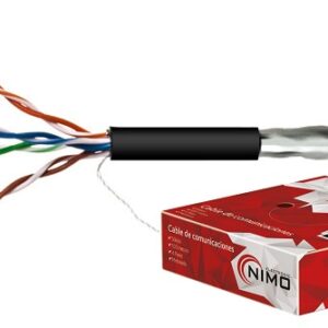 Bobine Cabo FTP Rigido CAT5e Preto p/ Exterior (100 mts) - NIMO