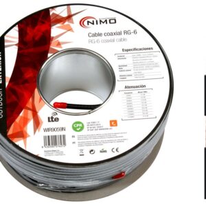 Bobine Cabo Coaxial RG6 Ø6.8mm EXTERIOR Preto (100 mts) - NIMO