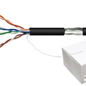 Bobine Cabo FTP Rigido CAT5e Preto p/ Exterior (305 mts)