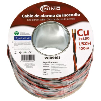 Bobine Cabo Trançado p/ Alarme de Incêndio em Cobre 2x 1,5mm² (100 mts) - NIMO