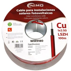 Bobine Cabo p/ Sistemas Fotovoltaicos em Cobre 1x 2,5mm? Vermelho (100 mts) - NIMO
