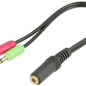 Cabo Jack 3,5mm 4P F?mea - 2x Jack 3,5mm Macho Stereo