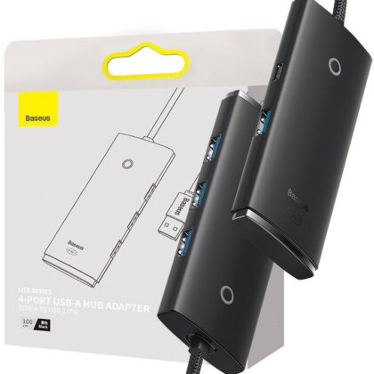 Adaptador Hub 4-EM-1 Lite Series USB - 4x USB 3.0 Preto (1 metro) - BASEUS