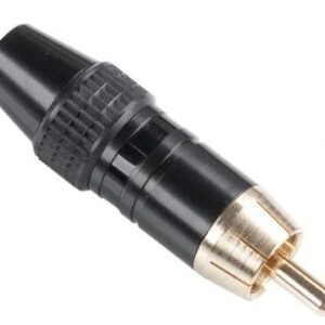 Ficha RCA Metálica Macho c/ Anel Preto