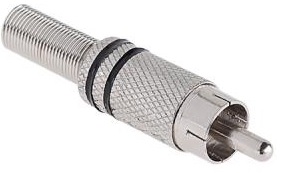 Ficha RCA Macho Met?lica c/ Anel Preto