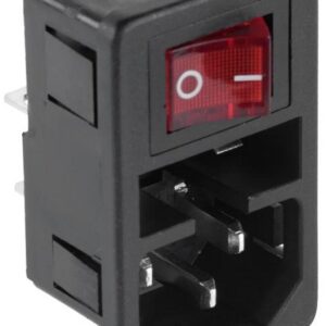 Base de Corrente Tripolar c/ Porta Fusivel + Interruptor Luminoso